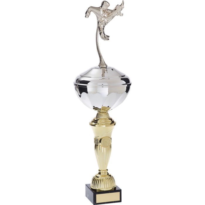 FLYING KICK FIGURE METAL TROPHY - AVAILABLE IN 5 SIZES FLYING KICK FIGURE METAL TROPHY - AVAILABLE IN 5 SIZES